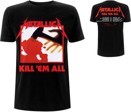 Metallica Unisex T-Shirt: Kill 'Em All Tracks (Back Print) (Small)