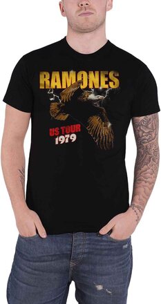 Ramones T Shirt USA Tour 1979 Eagle Band Logo Official Mens Black