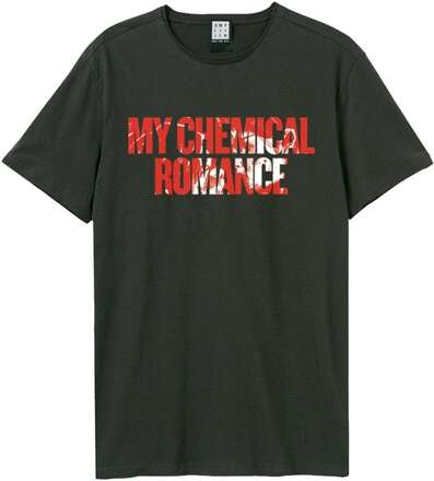 My Chemical Romance Blood Splatter Logo Amplified Vintage Charcoal Large T Shirt