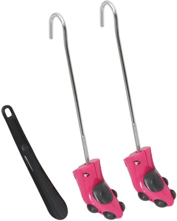 vidaXL Stövelsträckare med skohorn rosa EU 34-40 plast