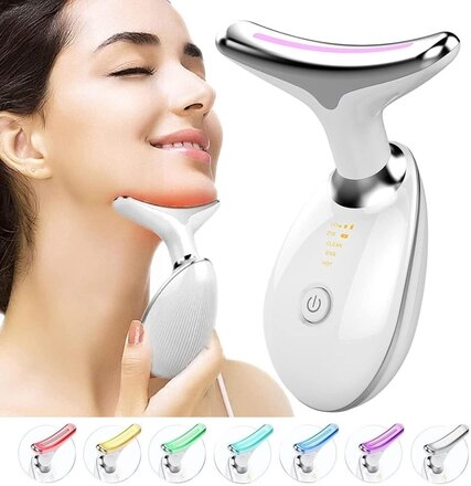 Huduppstramning av hals och ansikte IPL hudvårdsenhet USB-laddning med färgglatt ljus