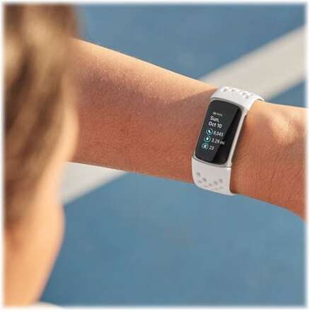 Fitbit Charge 5 - Soft gold rostfritt stål - aktivitetsmätare med infinity-band - silikon - lunar white - handledsstorlek: 130-210 mm - display 1,04