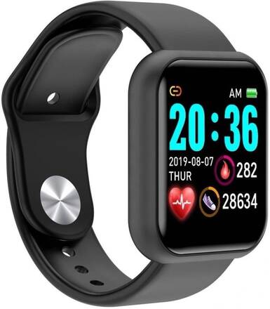 Smartklocka D20 Plus, Android, iOS, pulsmätare, stegräknare, blodtryck - Rosa