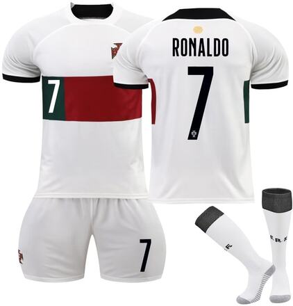 Fotbollströja Matchställ Barn Vuxen - Ronaldo 7 Portugal Vit