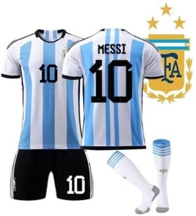 Argentina fotbollströja för vuxen Messi 10