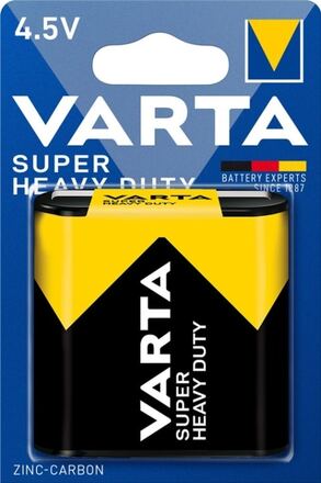 Varta 3R12/Flat (2012) batteri, 1 st. blister Zink- kol batteri, 4,5 V