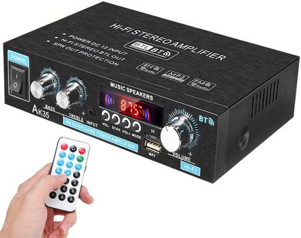 Effektförstärkare Audio Karaoke Home Theater Amplifier 2 Channel Bluetooth Class D Amplifier USB/SD AUX Input