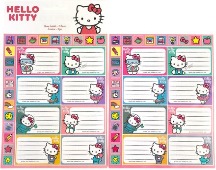 Hello Kitty Glitter Namn Etiketter 16 st + Klistermärken 40 st