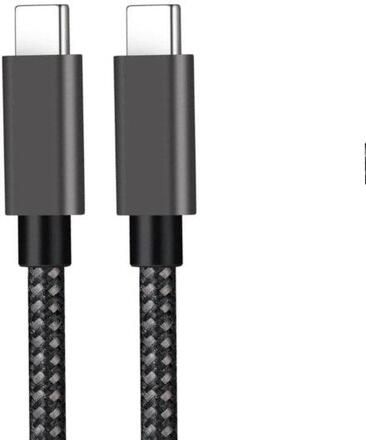 NÖRDIC 3m USB3.2 Gen2 SuperSpeed USB 10Gbps USB-C till C nylonflätad kabel med Power Delivery 100W, 4K60Hz video och Emarker