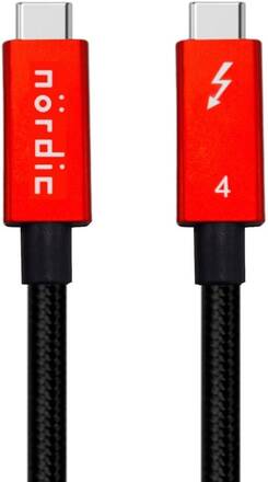 NÖRDIC 2m Thunderbolt 4 USB-C kabel 40Gbps 100W laddning 8K video kompatibel med USB 4 och Thunderbolt 3