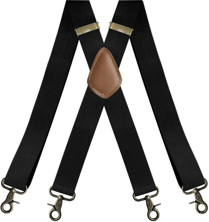 INF Elastiska hängslen med korsad rygg Svart