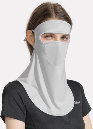 GOLOVEJOY Summer Ice Silk Sunscreen Face Shield Ladies Outdoor Neck Protection Veil(Gray)