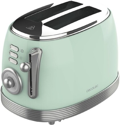 Cecotec Steel toaster with 2 short extra-wide slots with capacity for 2 slices of toast.