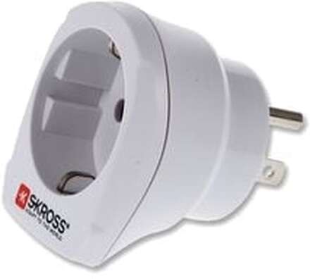 SKROSS Europa till USA jordad reseadapter, 15A, 110-125V, vit