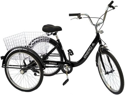Trehjuling Cykel Svart Stöd För Vuxna