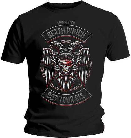Five Finger Death Punch Unisex Biker Badge T-Shirt för vuxna