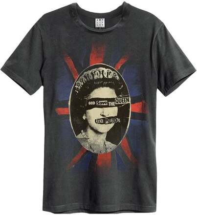Amplified Unisex vuxen God Save The Queen Sex Pistols Crew Neck T-shirt
