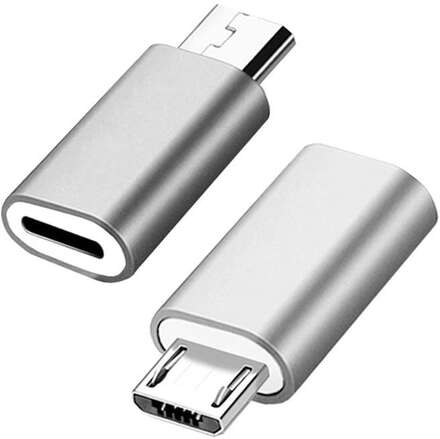 NÖRDIC Lightning till Micro USB Adapter space grey metal