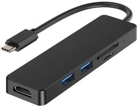 SiGN 5-i-1 USB-C-adapter HDMI 4K MicroSD - Svart