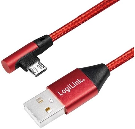 LogiLink CU0149, 0,3 m, USB A, Micro-USB B, USB 2.0, 480 Mbit/s, Röd