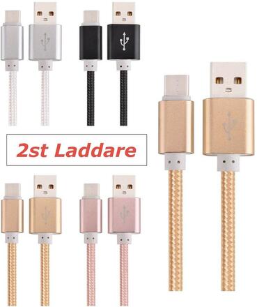 2-Pack USB-C 5A Laddkabel 2M Fast Charging Extra Lång