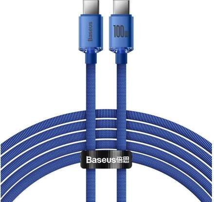Baseus Baseus Crystal Shine Series USB cable cable USB cable for fast charging and data transfer USB Type C - USB Type C 100W 2m blue (CAJY000703)