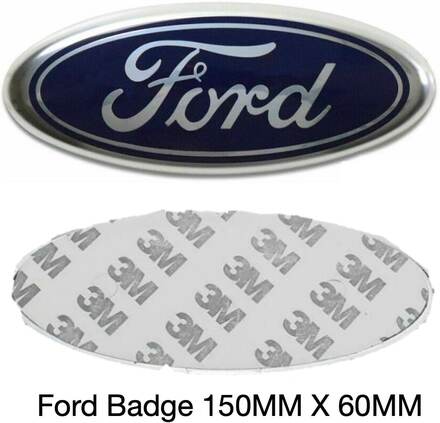 150mm x 60mm Ford Badge Emblem Blue/Silver Front Rear Logo Mondeo Transit Focus