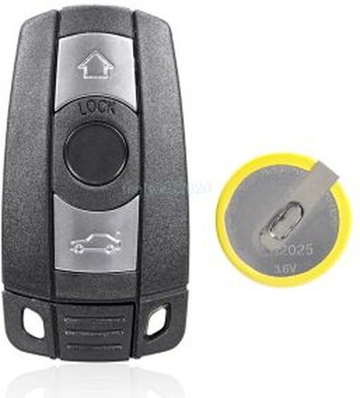 3 Button Key Fob Case + LIR2025 Battery For BMW 1 3 5 6 Series X1 X5 X6 Z4 E90