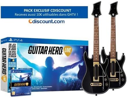 Packa Guitar Hero Live PS4-spel + 2 gitarrer för PS4- REFURBISHED