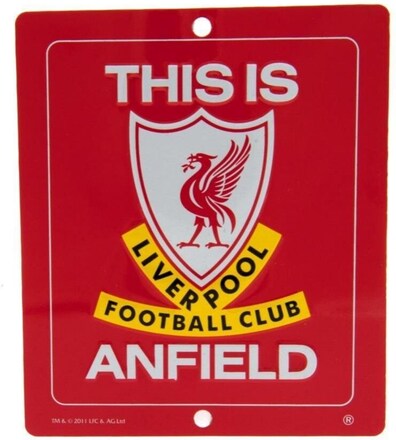 Liverpool FC Fönsterskylten This Is Anfield