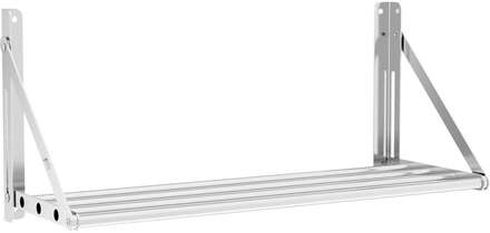 Royal Catering Fällbar vägghylla - Stänger - 80 x 30 cm - 40 kg - Rostfritt stål