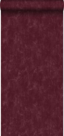 ESTAhome tapet enfärgad med målningseffekt vinrött - 148724 - 0,53 x 10,05 m