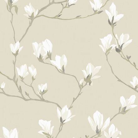 Laura Ashley - Non-woven tapet - Magnolia Grove Natural - 10mx52cm