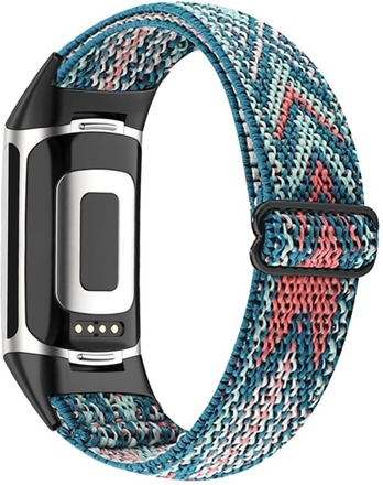 INF Fitbit Charge 5 armband med flätad mönster Blå/Orange