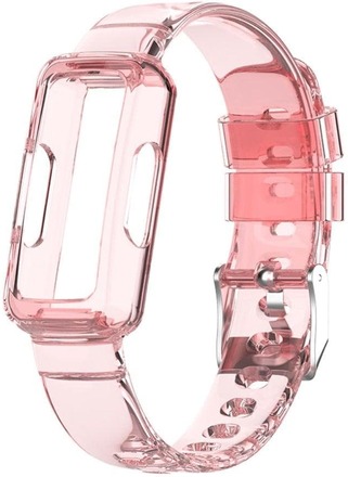 Fitbit Ace 3 / Luxe / Inspire HR clear TPU cover + watch strap - Transparent Pink