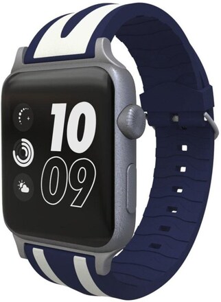 Apple Watch Series 4 40mm dual stripes silicone watch band - Dark Blue / White