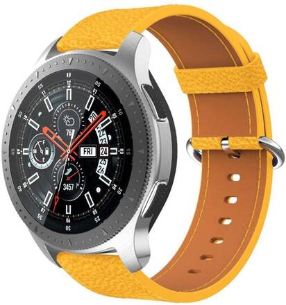 Samsung Galaxy Watch 46mm / Gear S3 Classic / Gear S3 Frontier klockarmband i äkta läder - Gul