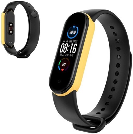 Xiaomi Mi Band 5 hållbar två tonig klockarmband - svart / gul