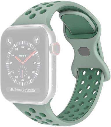 Apple Watch (41mm) dual color silicone watch strap - Light Green / Green Size: S / M