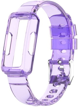 Fitbit Ace 3 / Luxe / Inspire HR clear TPU cover + watch strap - Transparent Purple