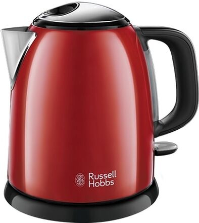 Russell Hobbs Colours Plus 24992-70 - Vattenkokare - 1 liter - 2.4 kW - intense flaming red/shiny stainless steel/matt black