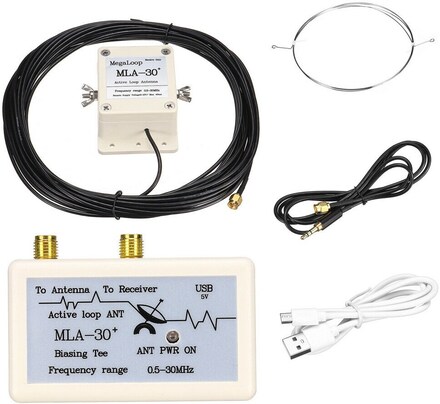 MLA-30 + Active Magnetisk sløjfeantenne 500 kHz-30 MHz HA SDR kort mellembølget radioantenne Lav støj – mla-30