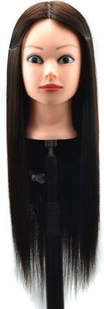 Practice Disc Hair Braided Mannequin Head Wig Styling Trimming Head Model(Black)