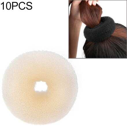 10 PCS Elegant Women Ladies Donut Hair Ring(Beige S)