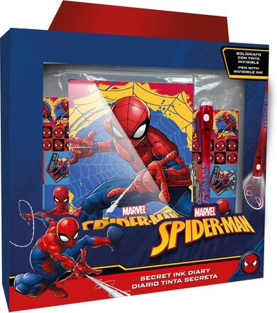 Spiderman dagbok med osynligt bläck och klistermärken