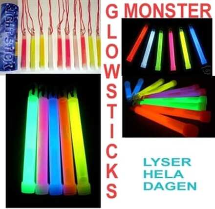 10st Stora Glowsticks - MIXADE färger