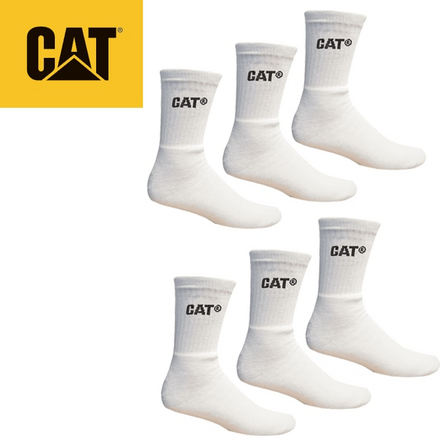 CAT sportstrumpor 6-par. 41-45. Vita, Caterpillar