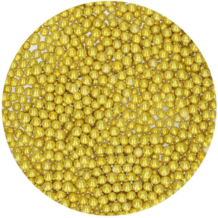 Strössel Sockerpärlor, metallic guld - FunCakes