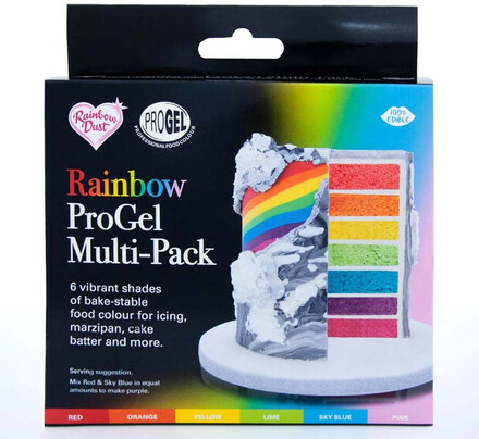 ProGel Geléfärg 6-pack regnbågsfärger - Rainbow Dust