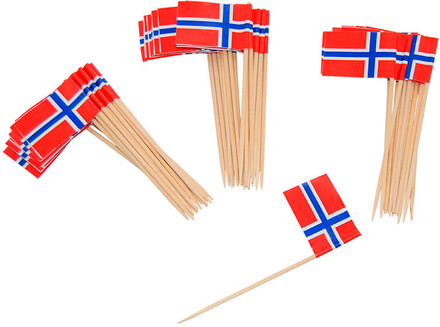 Cocktailpinnar norska flaggan, 50 st